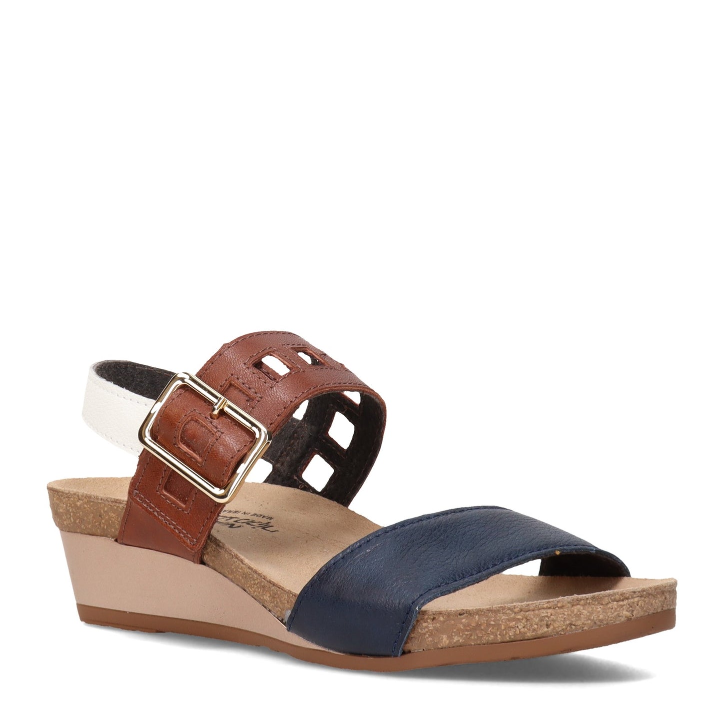 Peltz Shoes  Women's Naot Dynasty Sandal Blue / Tan 5052-PFG