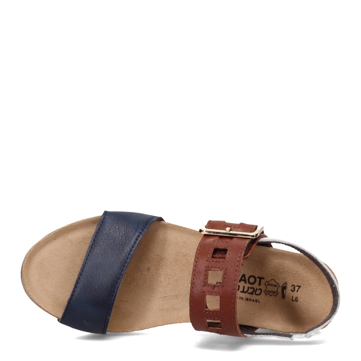 Peltz Shoes  Women's Naot Dynasty Sandal Blue / Tan 5052-PFG