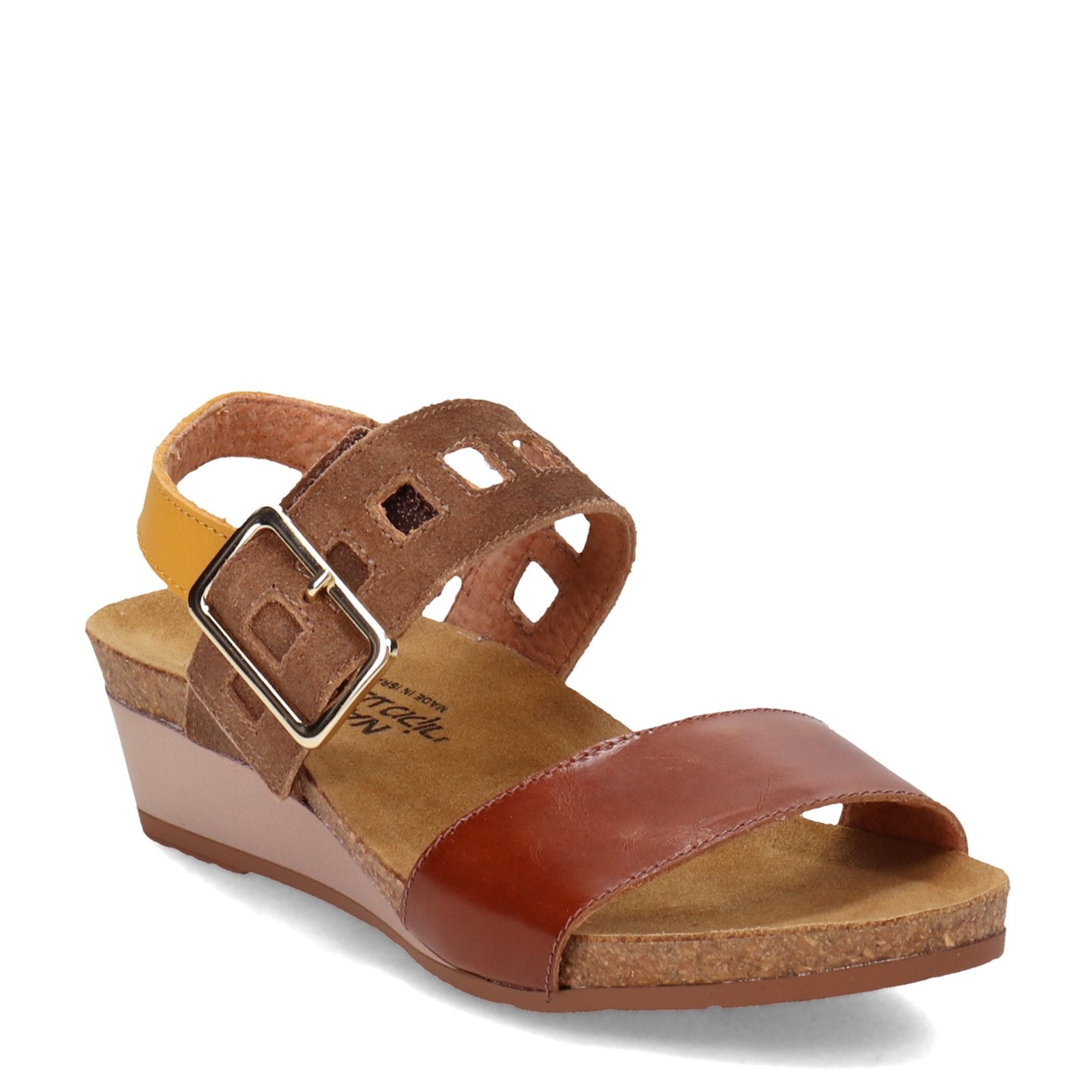 Peltz Shoes  Women's Naot Dynasty Sandal BROWN MARIGOLD 5052-SLW
