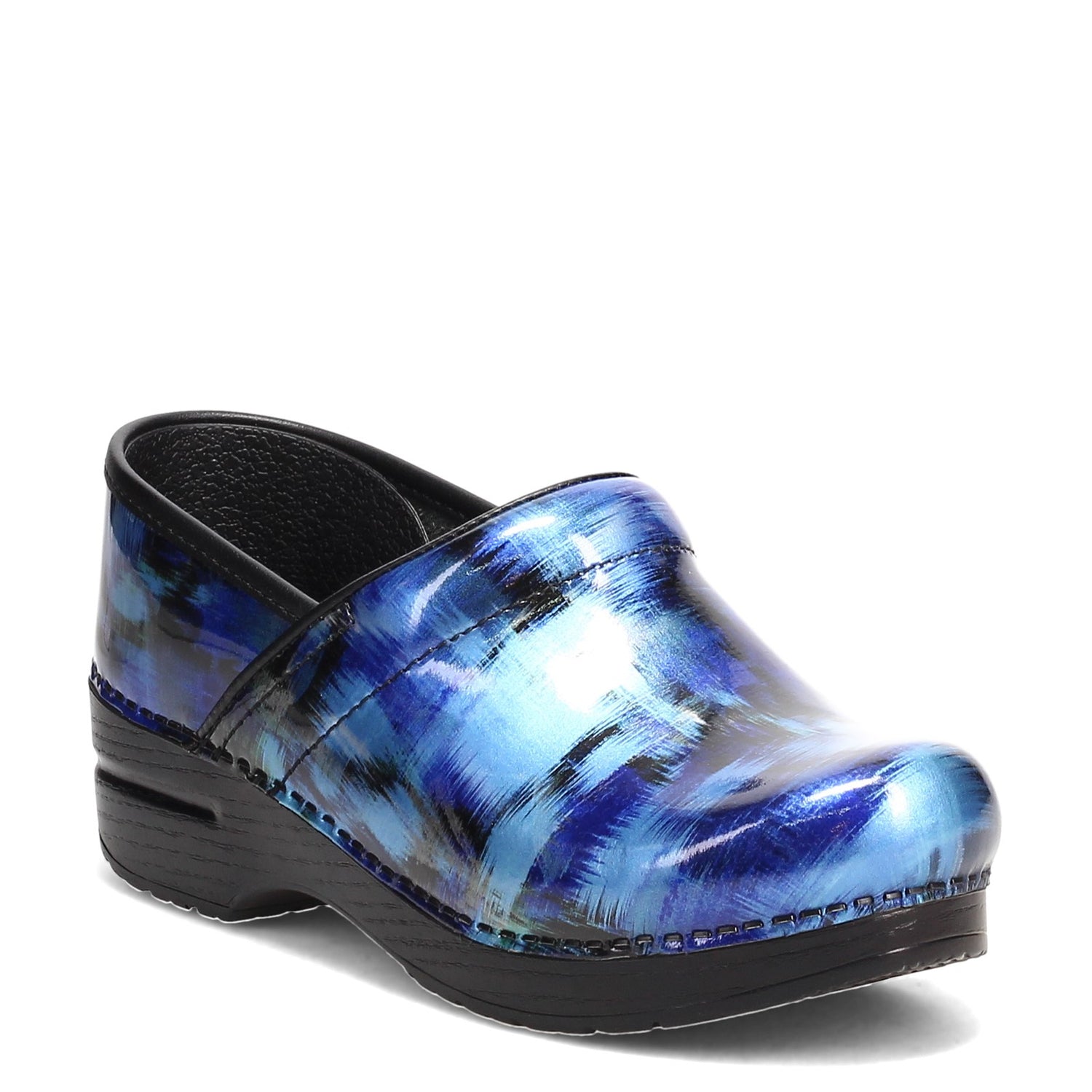 Peltz Shoes  Women's Dansko Professional Clog Blue Metallic 506-540202