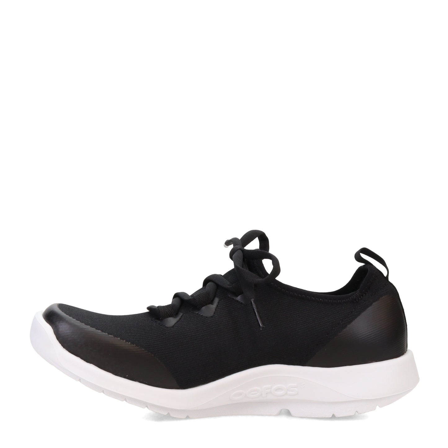 Peltz Shoes  Women's Oofos OOmg Sport LS Sneaker WHITE BLACK 5076-WHTBLK