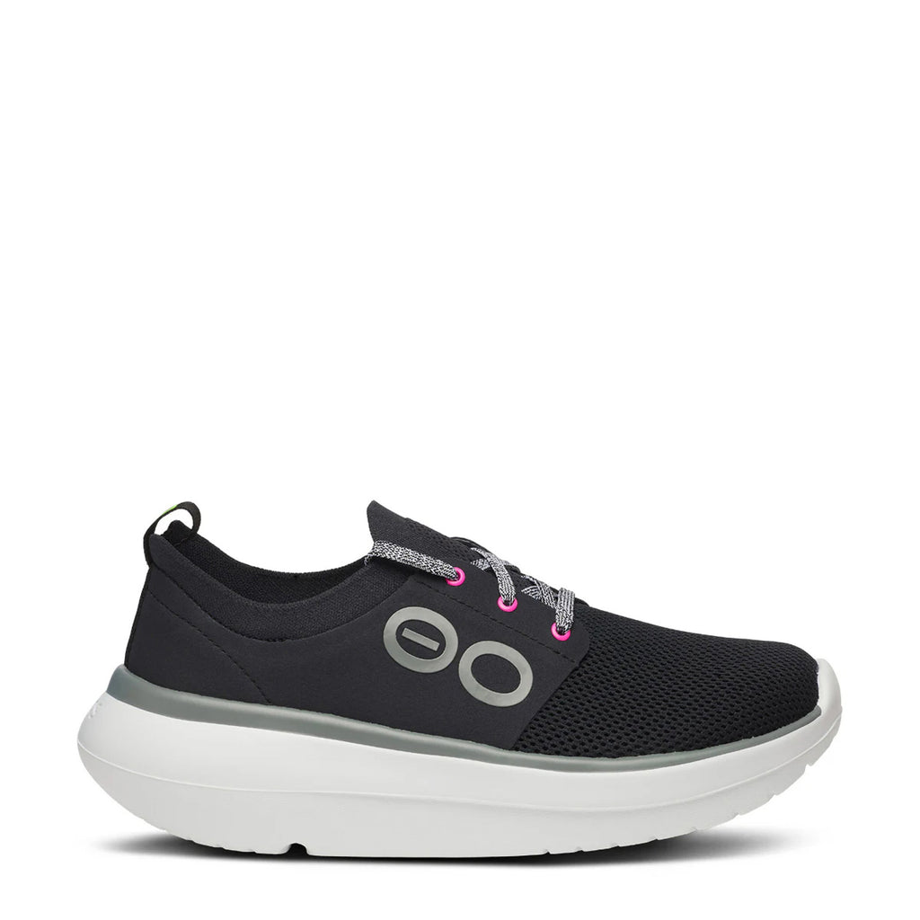 [POS] Women's OOfos OOmy Stride Sneaker BLACK  WHITE 5077-WHITEBLACK-POS