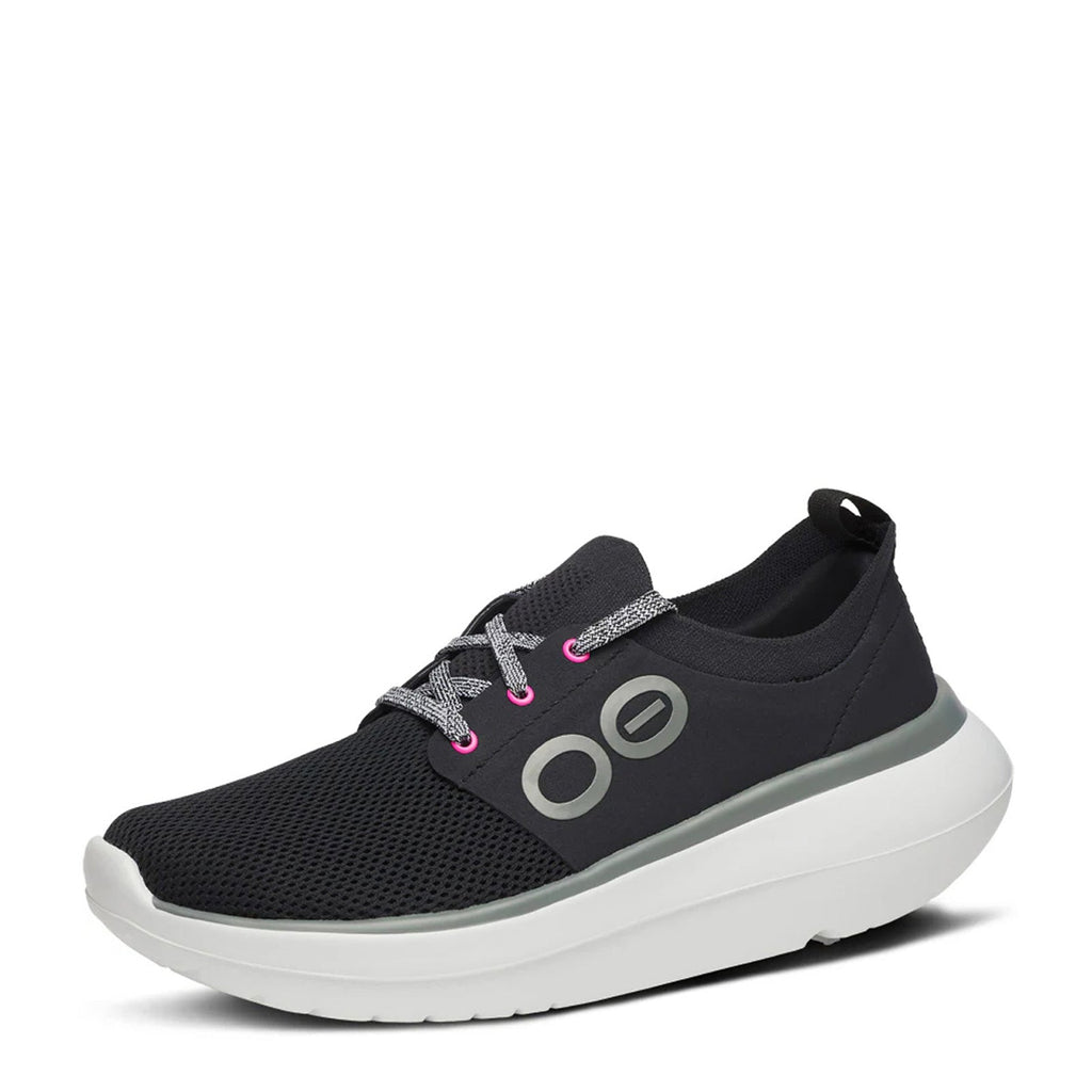 [POS] Women's OOfos OOmy Stride Sneaker BLACK  WHITE 5077-WHITEBLACK-POS