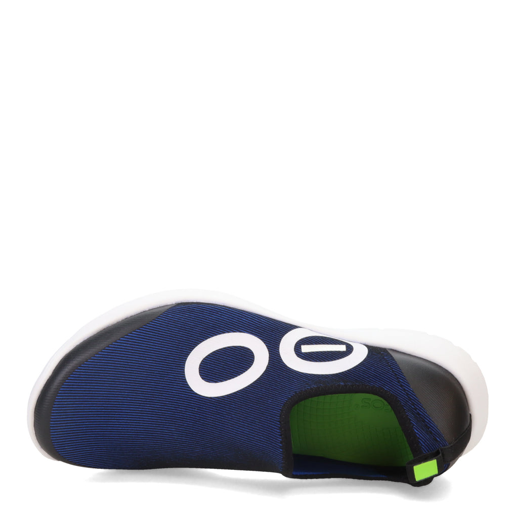 Men's Oofos OOmg Sport Slip-On Recovery Shoe NAVY WHITE SOLE 5085-WHTNVY