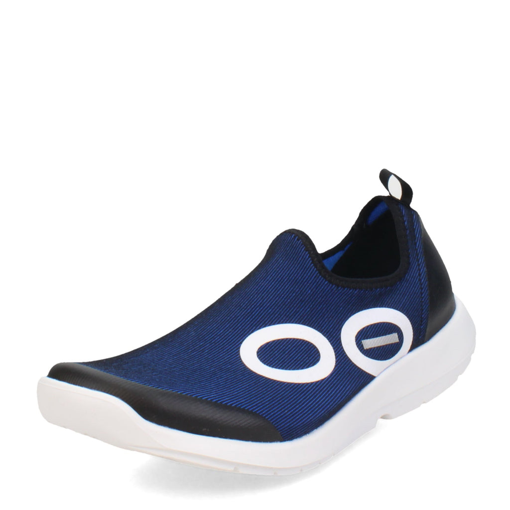 Men's Oofos OOmg Sport Slip-On Recovery Shoe NAVY WHITE SOLE 5085-WHTNVY