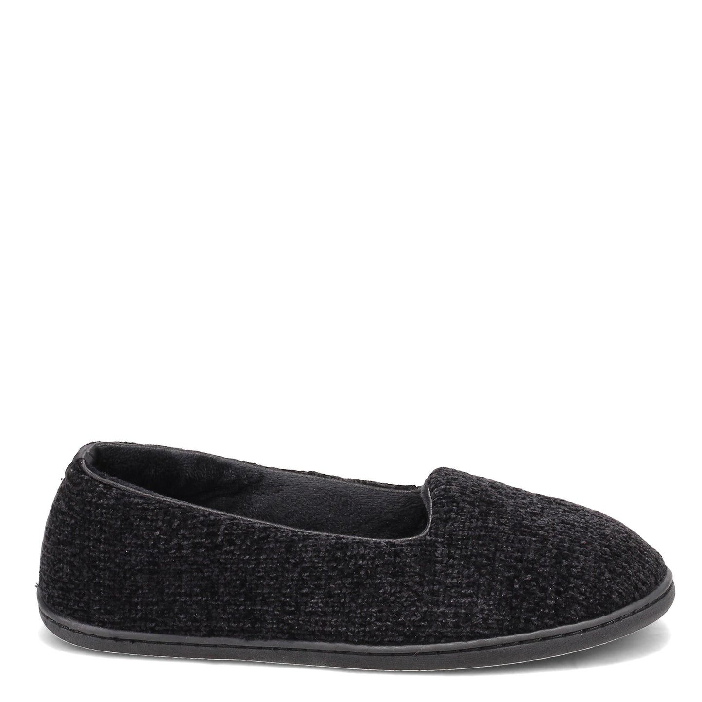 Peltz Shoes  Women's Dearfoam Rebecca Slipper BLACK CHENILLE 51005-00001