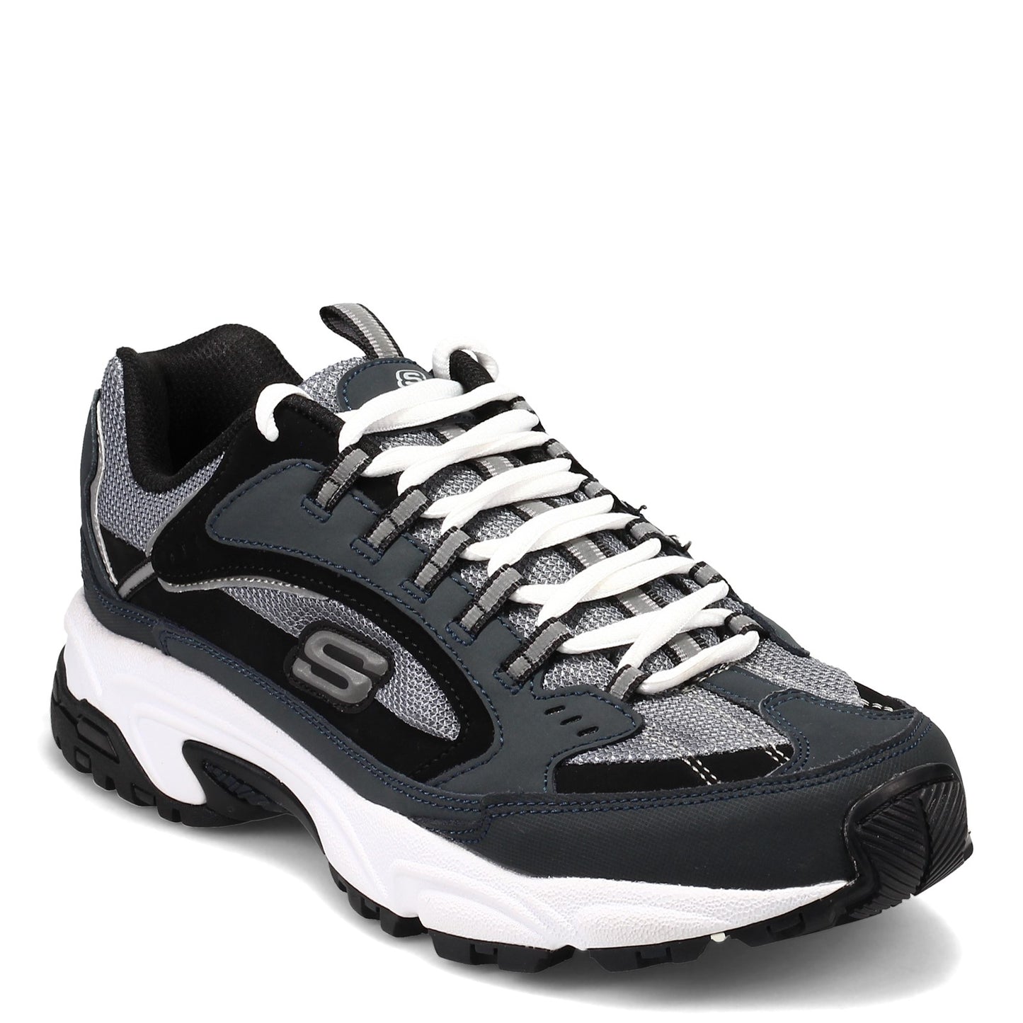 Peltz Shoes  Men's Skechers Stamina - Cutback Sneaker - Wide Width NAVY / BLACK 51286EW-NVBK