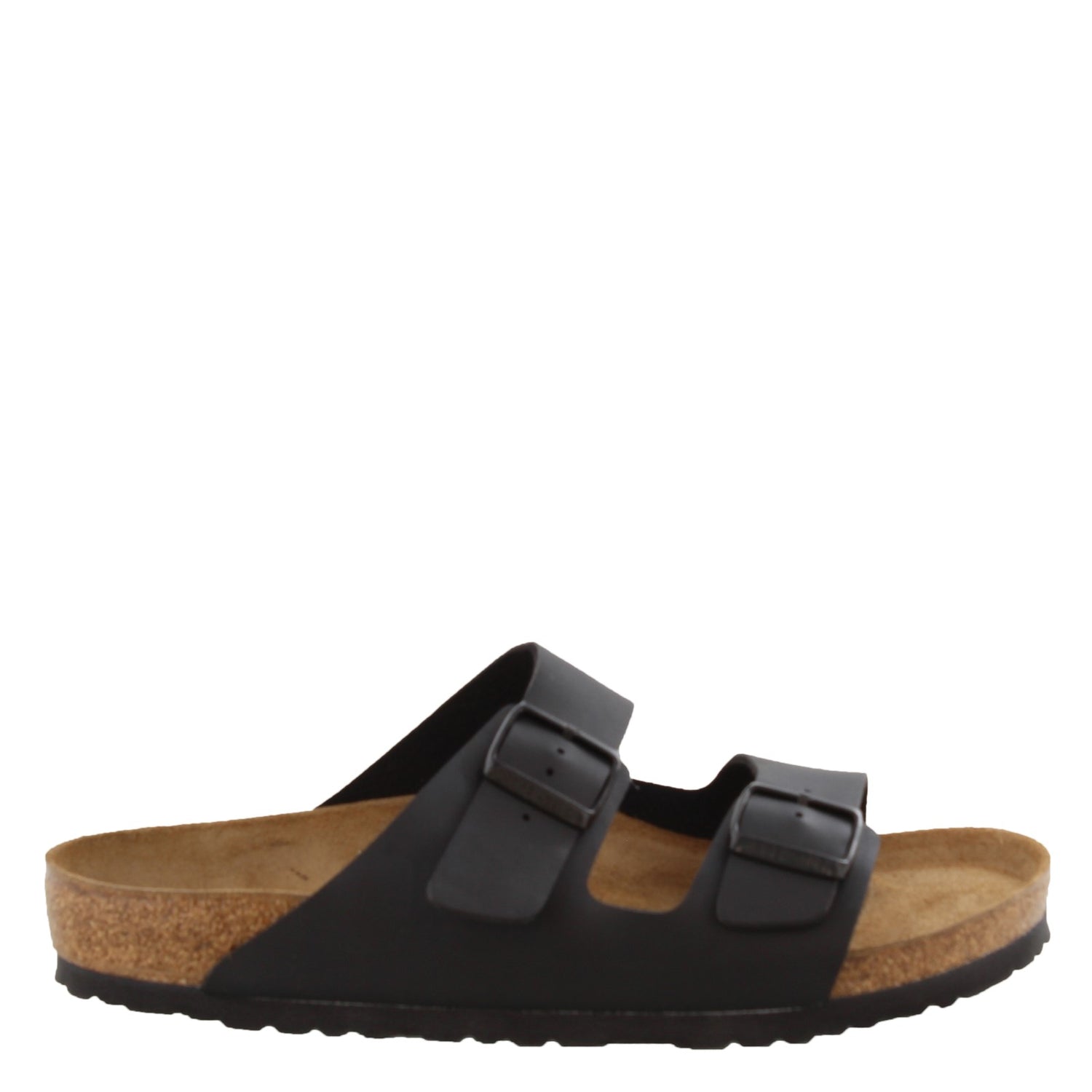 Peltz Shoes  Men's Birkenstock Arizona Birko Flor Sandal - Regular Width BLACK 5179 1 R