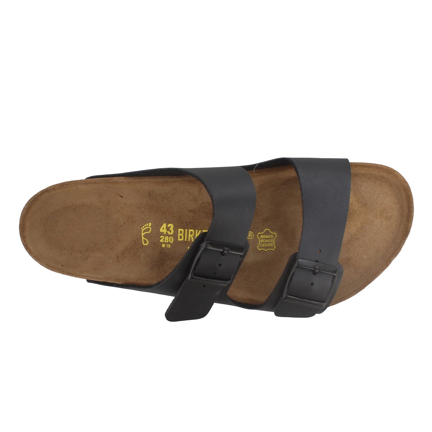 Peltz Shoes  Men's Birkenstock Arizona Birko Flor Sandal - Regular Width BLACK 5179 1 R