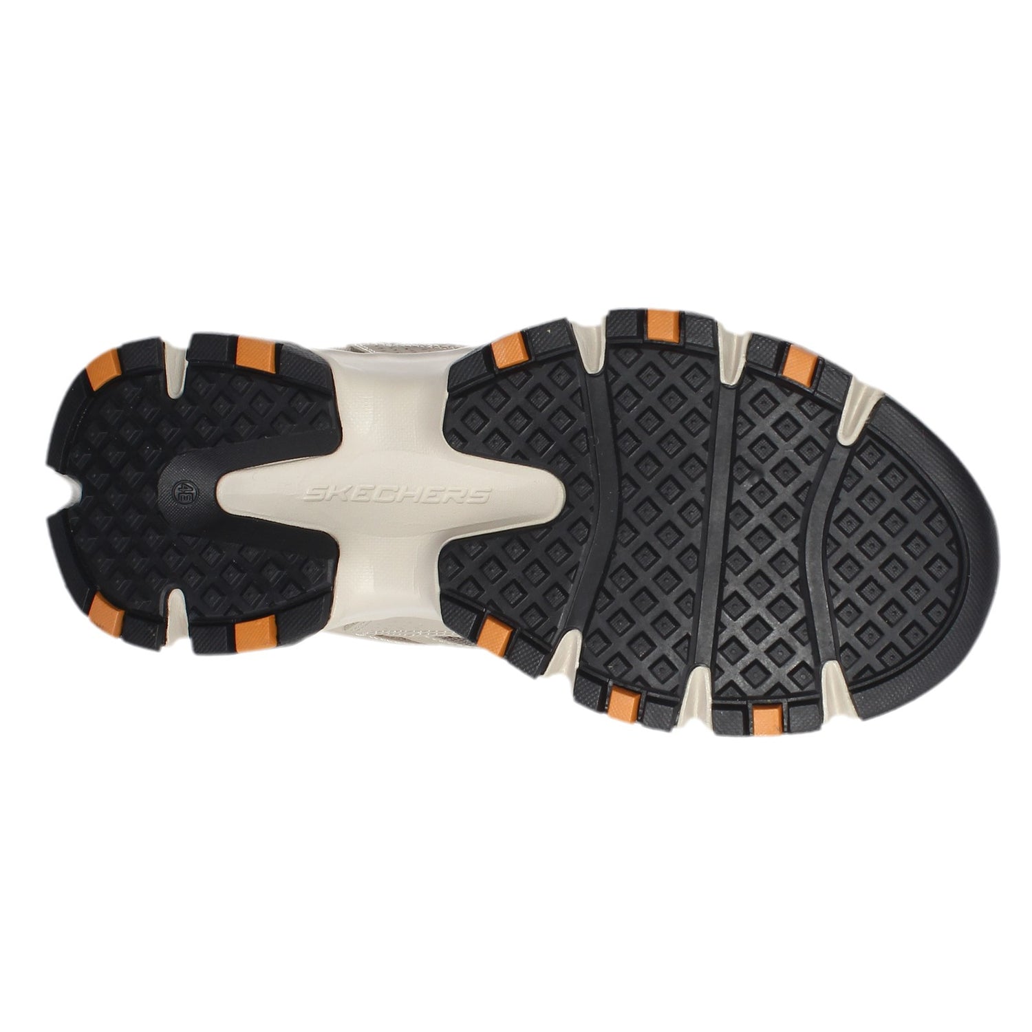 Peltz Shoes  Men's Skechers Relaxed Fit: Crossbar Sneaker - Wide Width Taupe/Black 51885EWW-TPBK