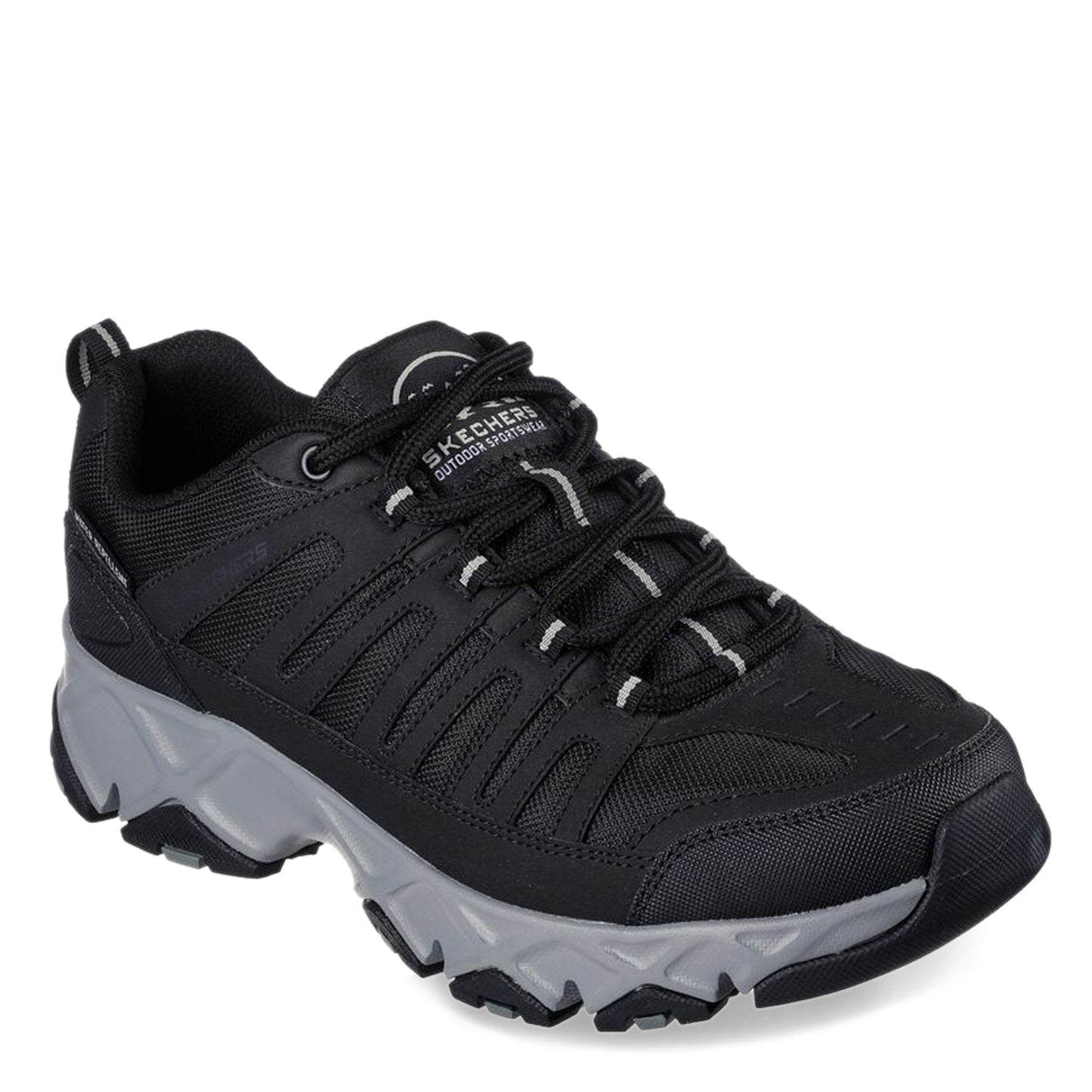 Peltz Shoes  Men's Skechers Relaxed Fit: Crossbar - Stilholt Hiking Shoe Black/Gray 51887-BKGY