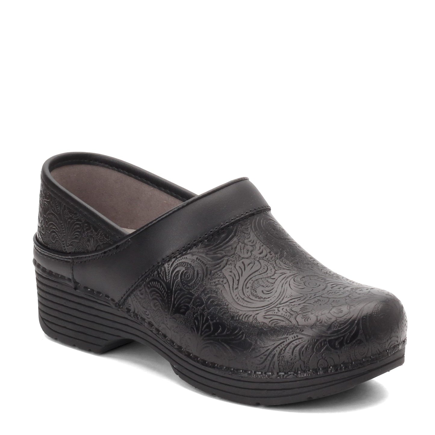 Peltz Shoes  Women's Dansko Lt Pro Clog Black Floral 5200-360202