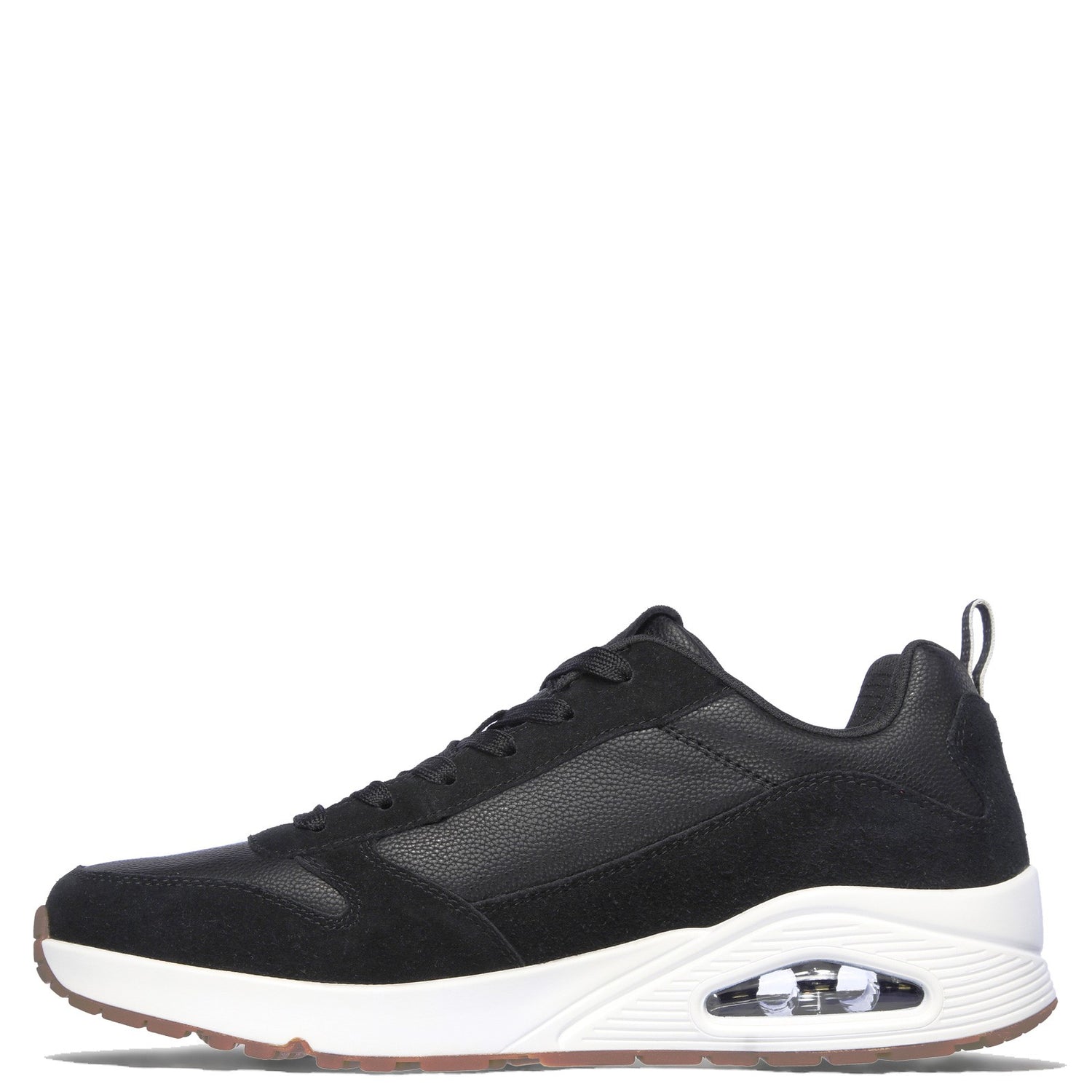 Peltz Shoes  Men's Skechers Street Uno - Stacre Sneaker Black/White 52468-BKW