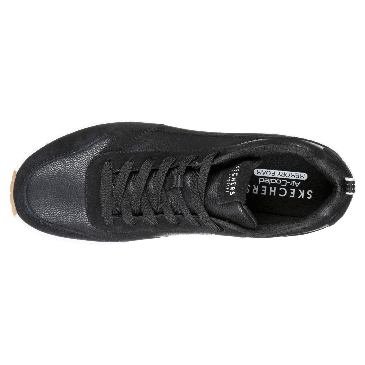 Peltz Shoes  Men's Skechers Street Uno - Stacre Sneaker Black/White 52468-BKW