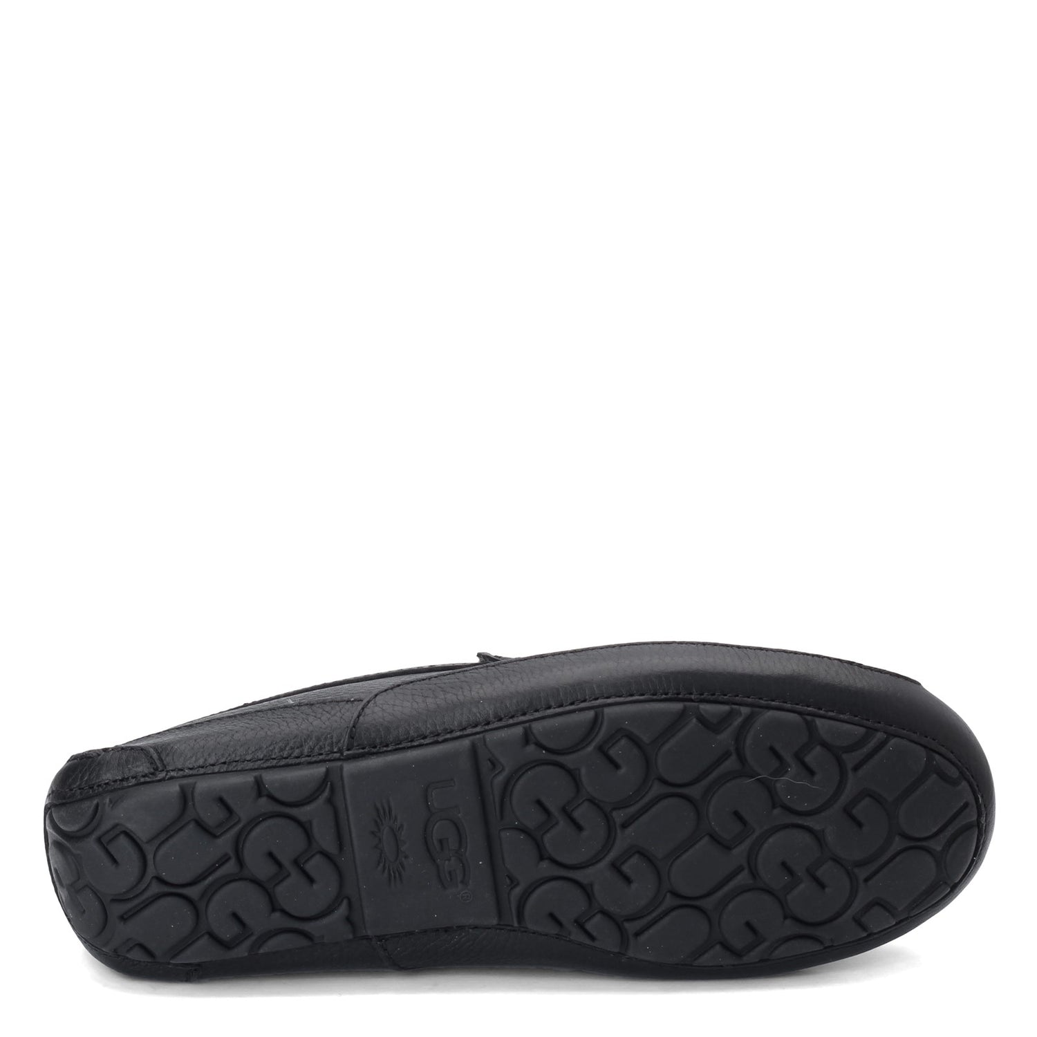 Peltz Shoes  Men's Ugg Ascot Slipper Black Leather 5379B-BLK