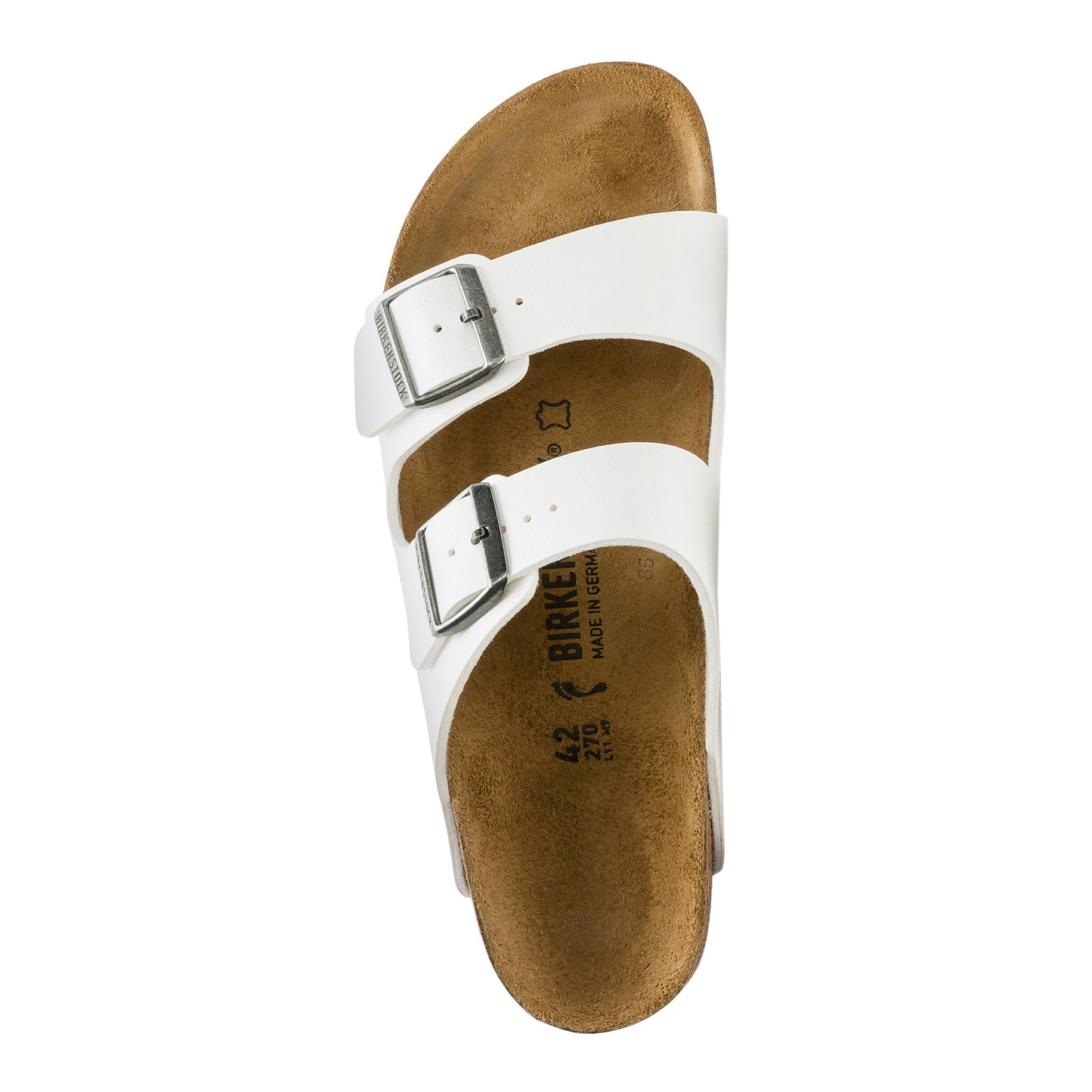 Peltz Shoes  Women's Birkenstock Arizona Birk-Flor Sandal - Narrow Width WHITE 552683 N