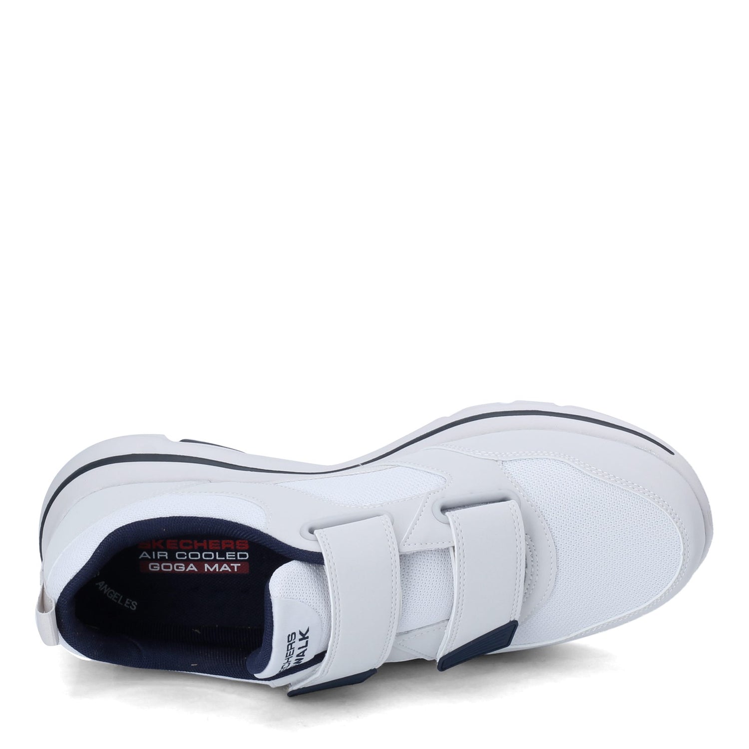 Peltz Shoes  Men's Skechers GOwalk 5 - Wistful Sneaker WHITE NAVY 55515-WNV
