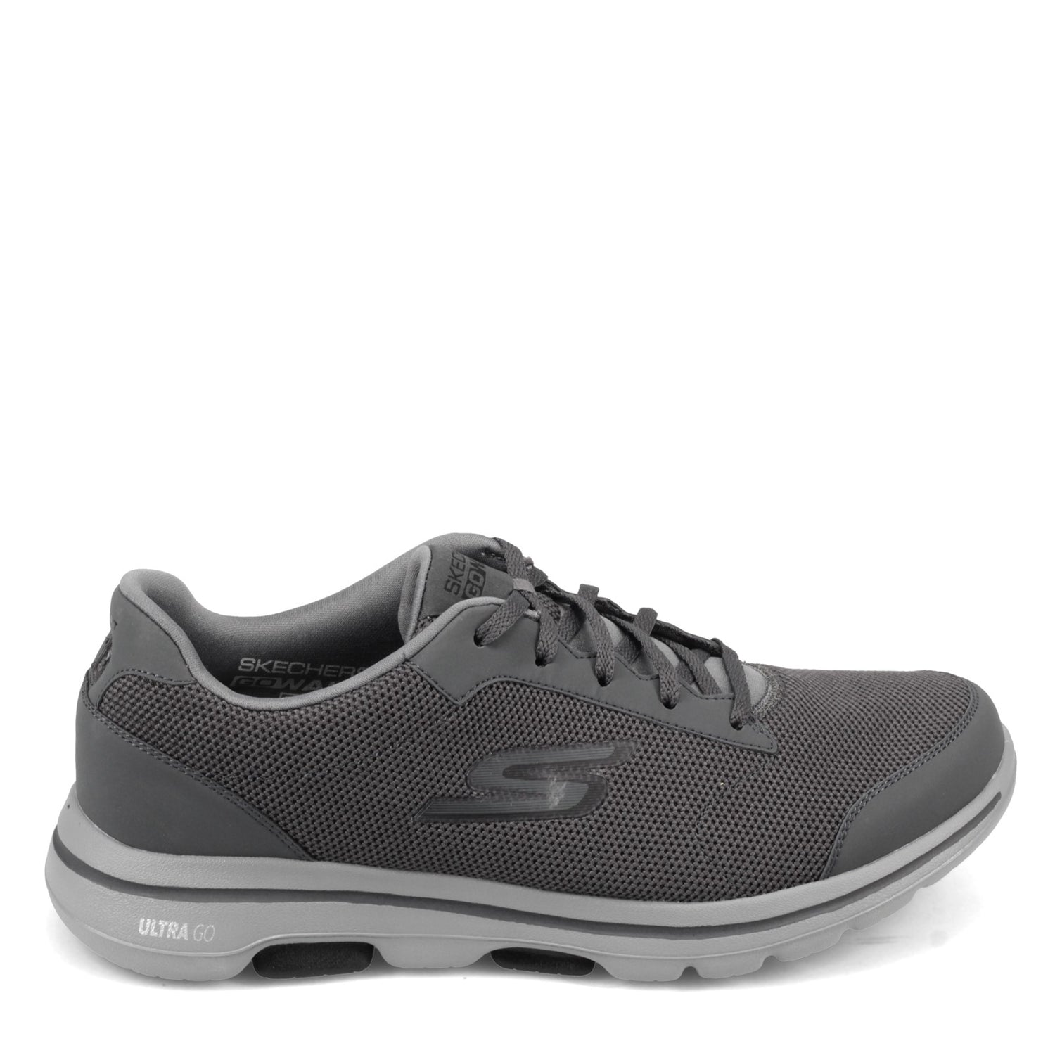 Peltz Shoes  Men's Skechers Go Walk 5 - Demitasse Sneaker - Wide Width CHARCOAL 55519EWW-CCBK