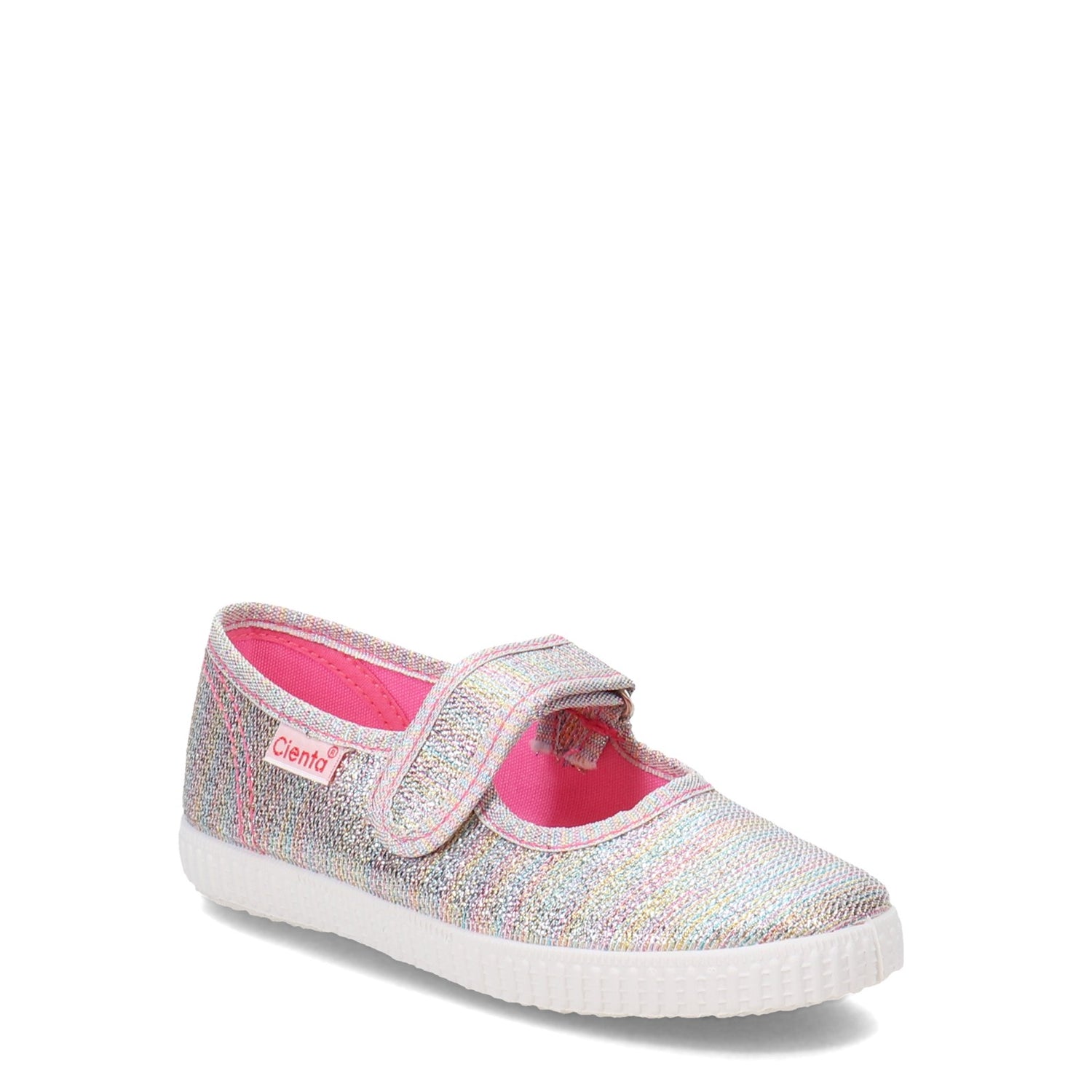 Peltz Shoes  Girl's Cienta Glitter Mary Jane Sneaker - Toddler & Little Kid RAINBOW 56083.96