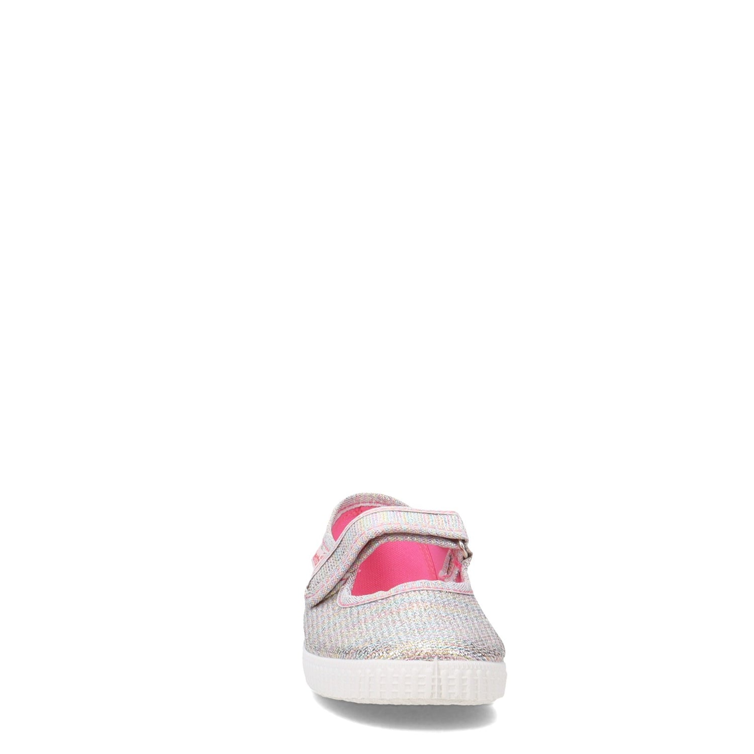 Peltz Shoes  Girl's Cienta Glitter Mary Jane Sneaker - Toddler & Little Kid RAINBOW 56083.96