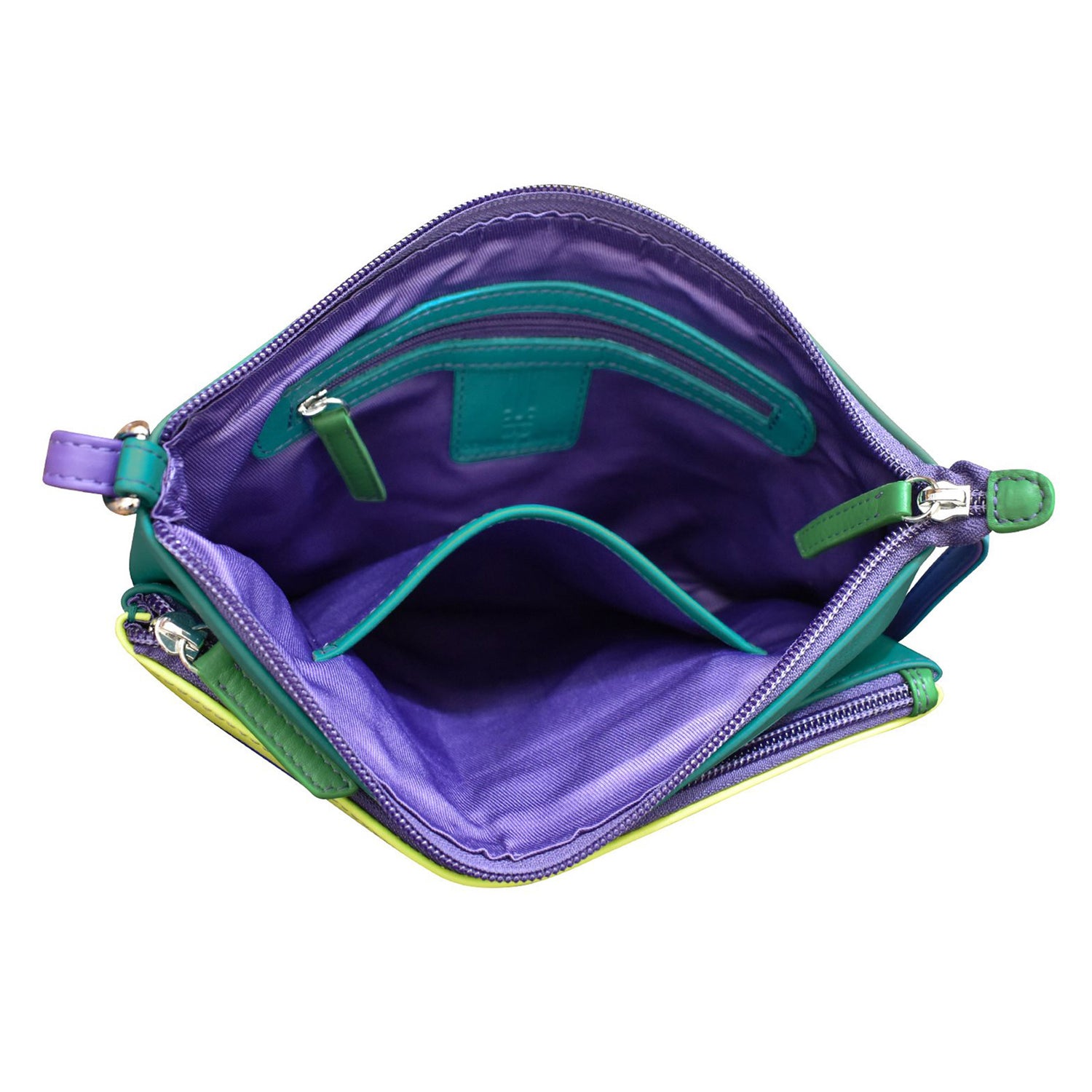 Peltz Shoes  Women's ILI Double Zip Crossbody Cool Tropics 6028-COOL TROPICS
