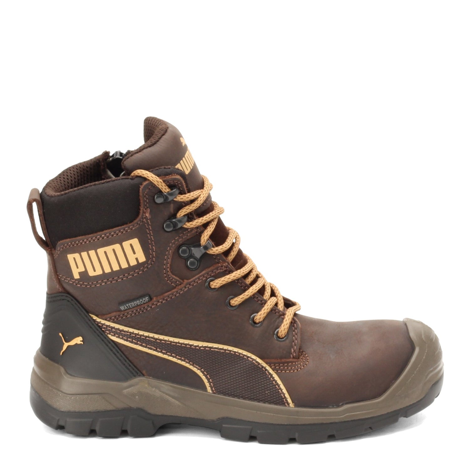 Peltz Shoes  Men's Puma Safety Conquest 7 Inch CTX Waterproof Boot BROWN 630655