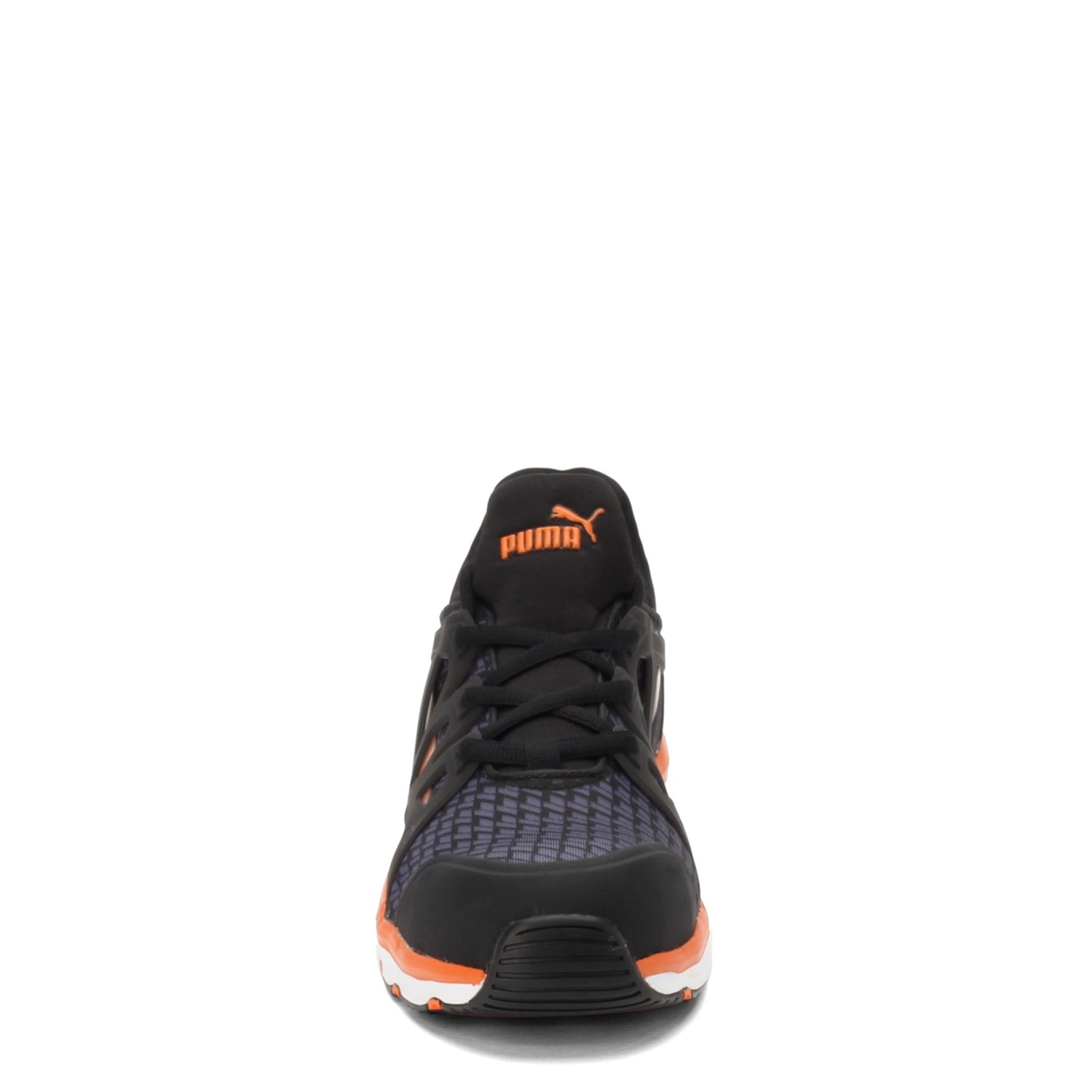 Peltz Shoes  Men's Puma Rush 2.0 Mid SD Composite Toe Work Shoe BLACK ORANGE 633875