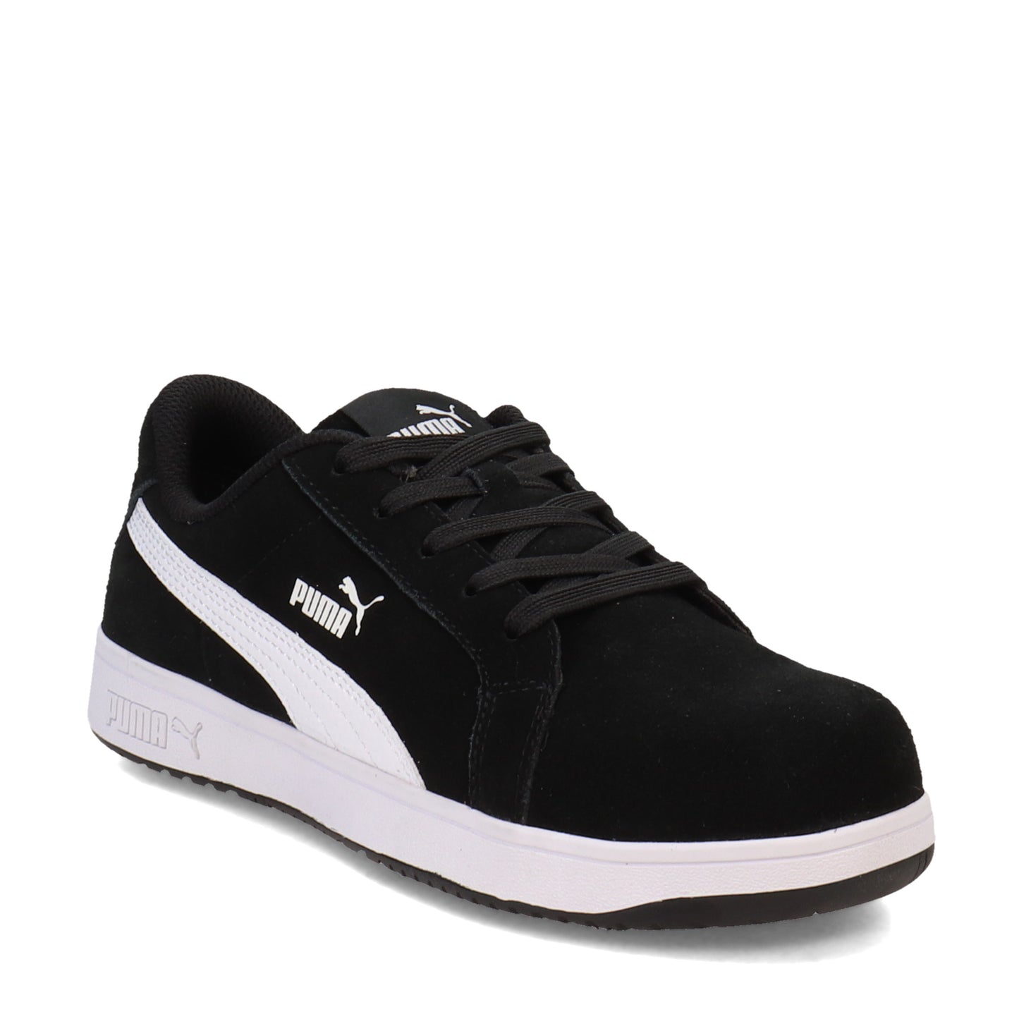 Peltz Shoes  Women's Puma Iconic Suede Low Work Shoe BLACK 640115