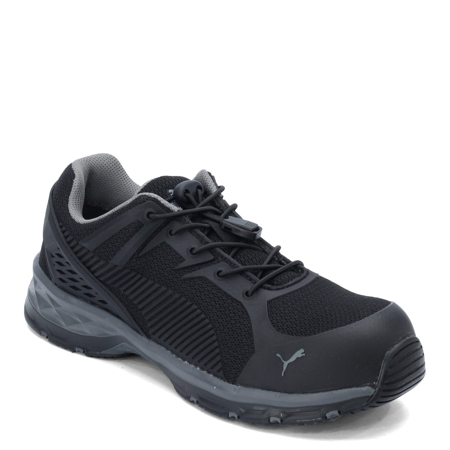 Peltz Shoes  Men's Puma Fuse Motion Low Steel Toe Work Shoe BLACK 643835