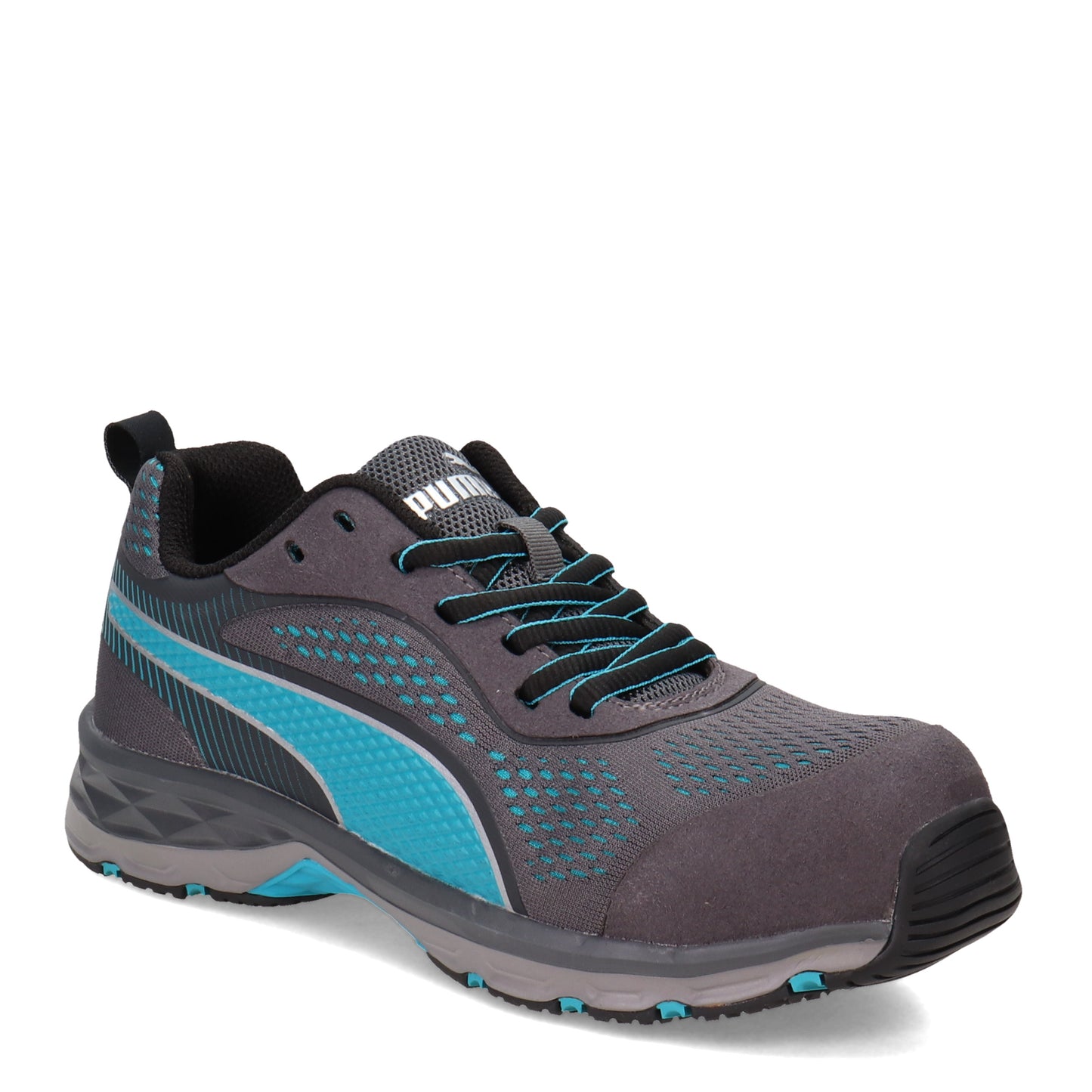 Peltz Shoes  Women's Puma Safety Fuse Knit 2.0 Work Shoe BLUE 643905