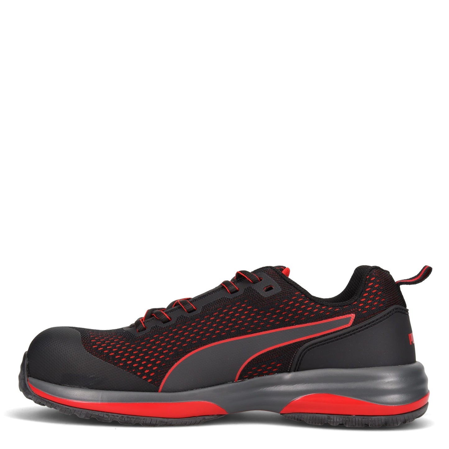 Peltz Shoes  Men's Puma Safety Speed Comp Toe Work Shoe BLACK / RED 644495