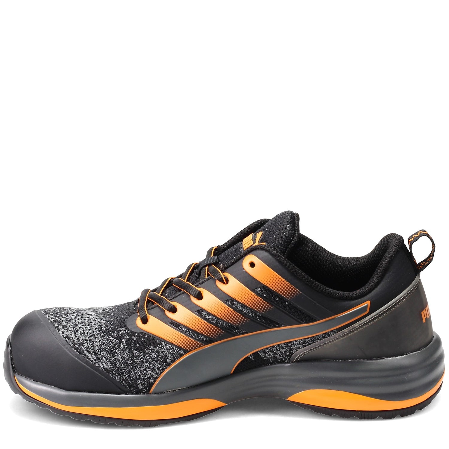 Peltz Shoes  Men's Puma Charge Low Work Shoe BLACK ORANGE 644555