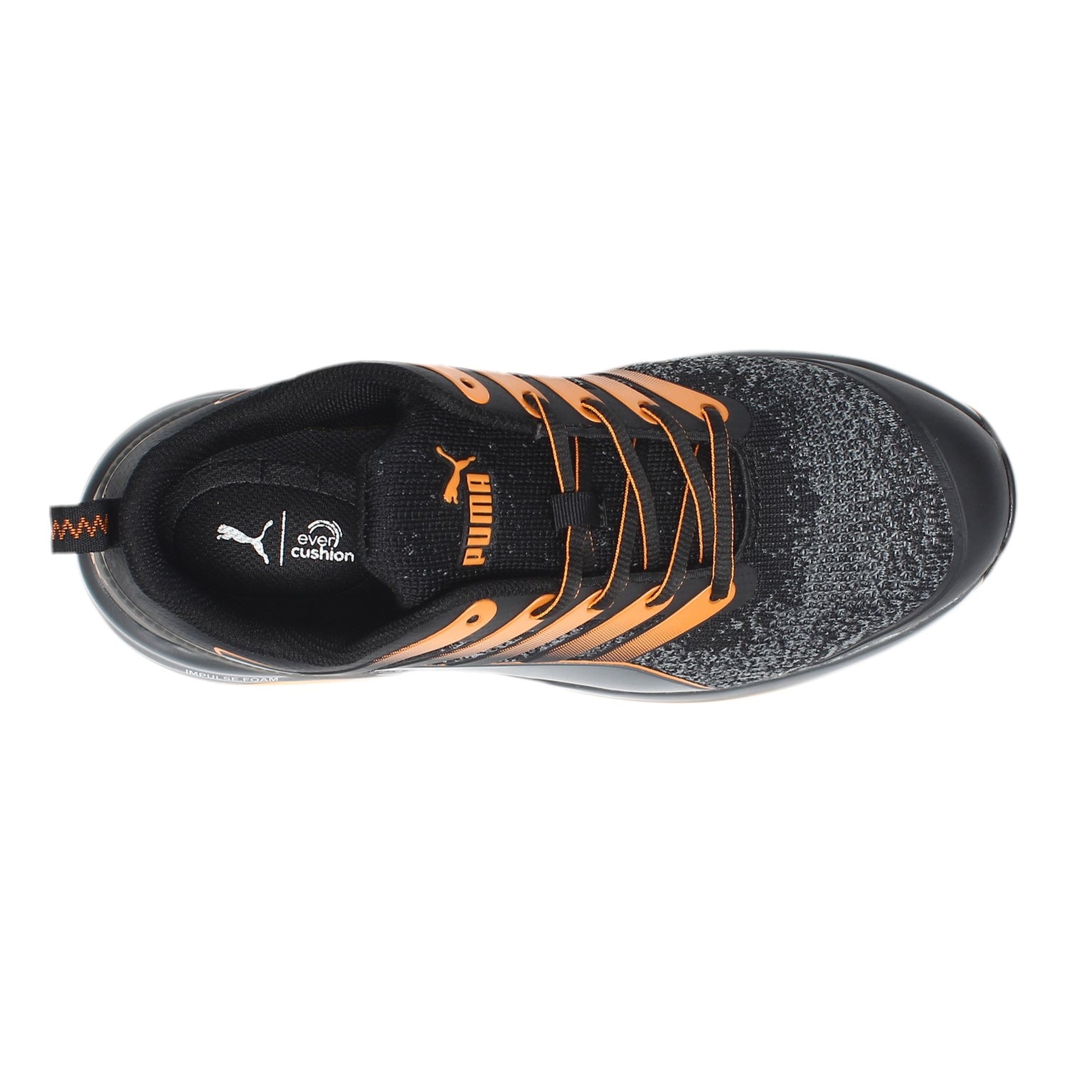 Peltz Shoes  Men's Puma Charge Low Work Shoe BLACK ORANGE 644555