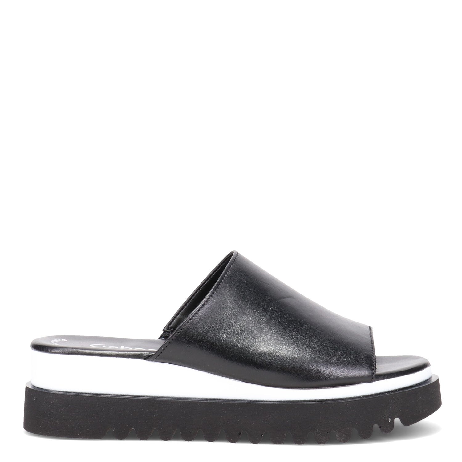 Peltz Shoes  Women's Gabor Platform Slide 64.613 Sandal BLACK 64.613-27