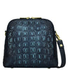 Peltz Shoes  Women's Anuschka Croc Embossed Zip Around Travel Organizer Sapphire Croc 668-CRC-SPH