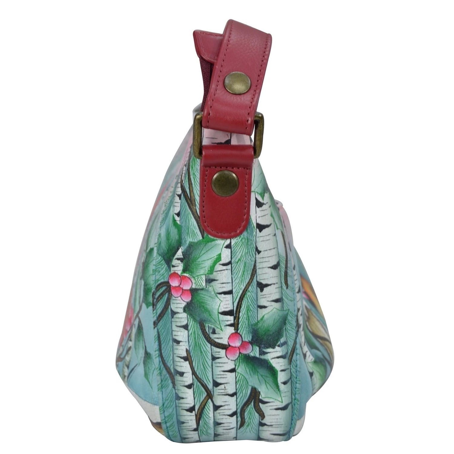 Peltz Shoes  Women's Anuschka Everyday Shoulder Hobo Handbag CARDINAL 670-SNL