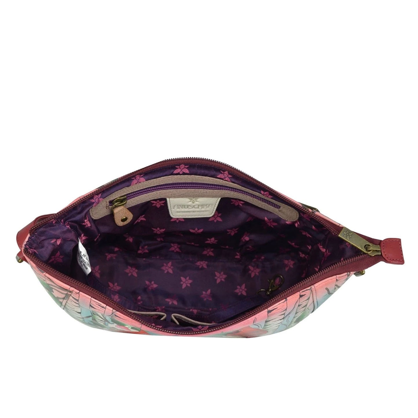 Peltz Shoes  Women's Anuschka Everyday Shoulder Hobo Handbag CARDINAL 670-SNL