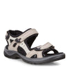 Peltz Shoes  Women's Ecco Yucatan Sandal BLACK BEIGE 69563-54695