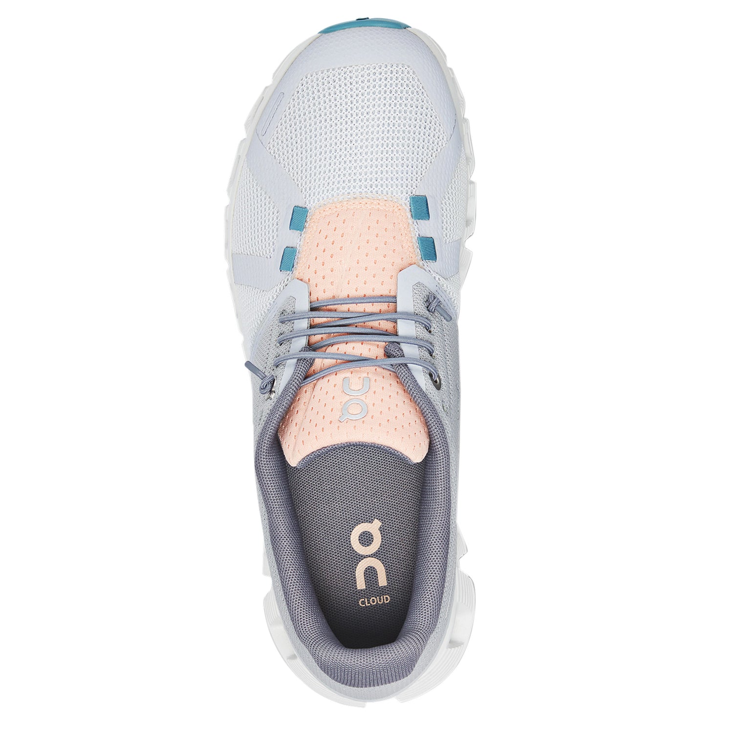 Peltz Shoes  Women's On Running Cloud 5 Push Running Shoe GLACIER/UNDYED-WHITE 69.98353