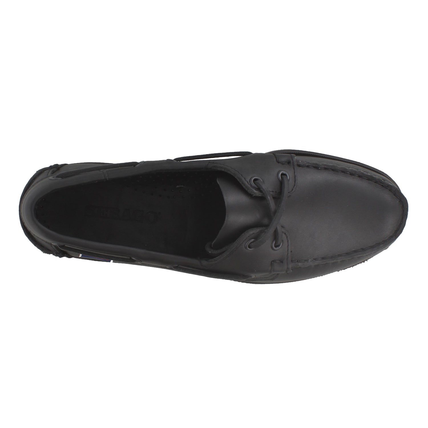 Peltz Shoes  Men's Sebago Portland Boat Shoe SOLID BLACK 7000H00 924
