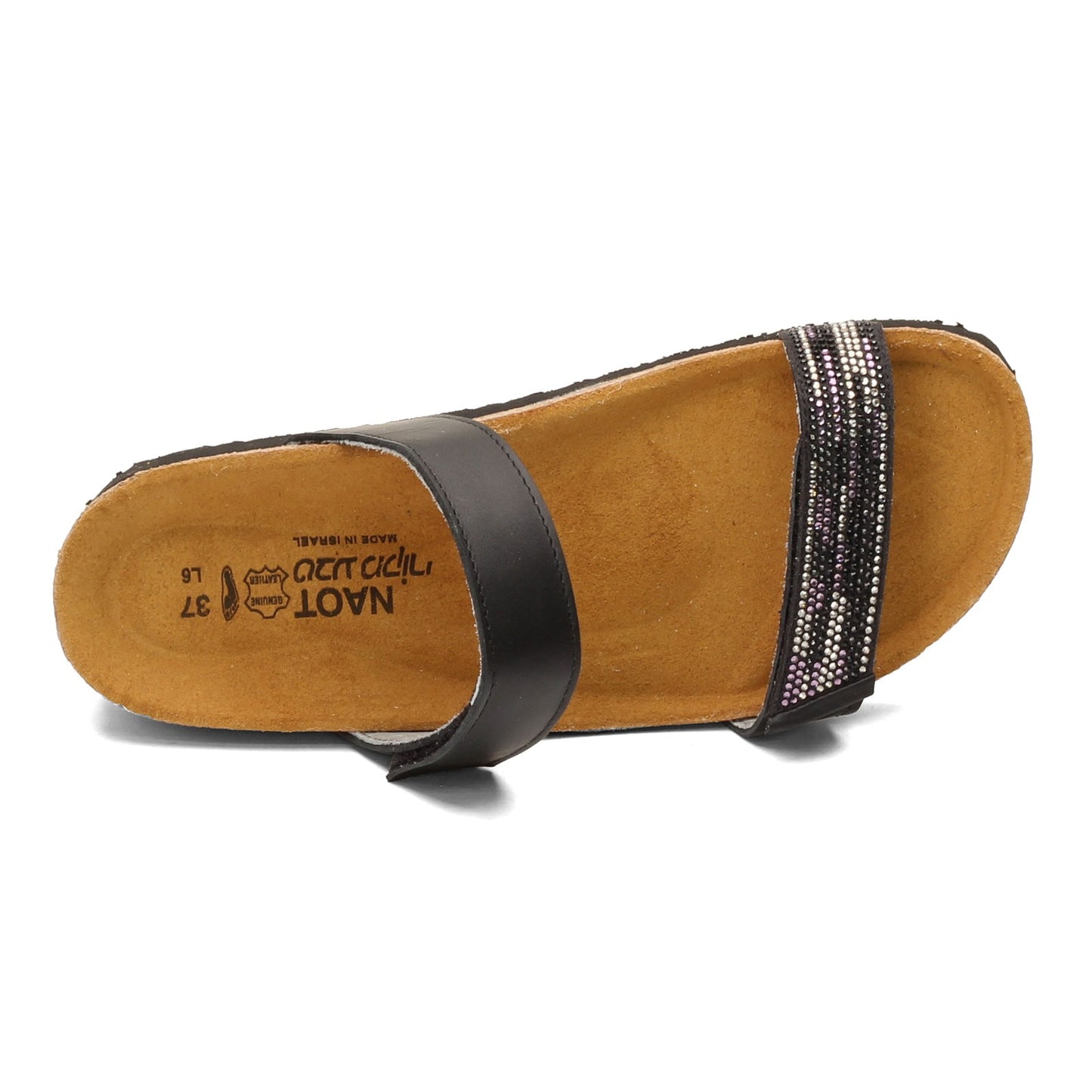 Peltz Shoes  Women's Naot Indiana Sandal Black PURPLE 7223-NZD