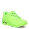 Peltz Shoes  Women's Skechers Street Uno - Neon Nights Sneaker Lemon/Green 73667-LMGN