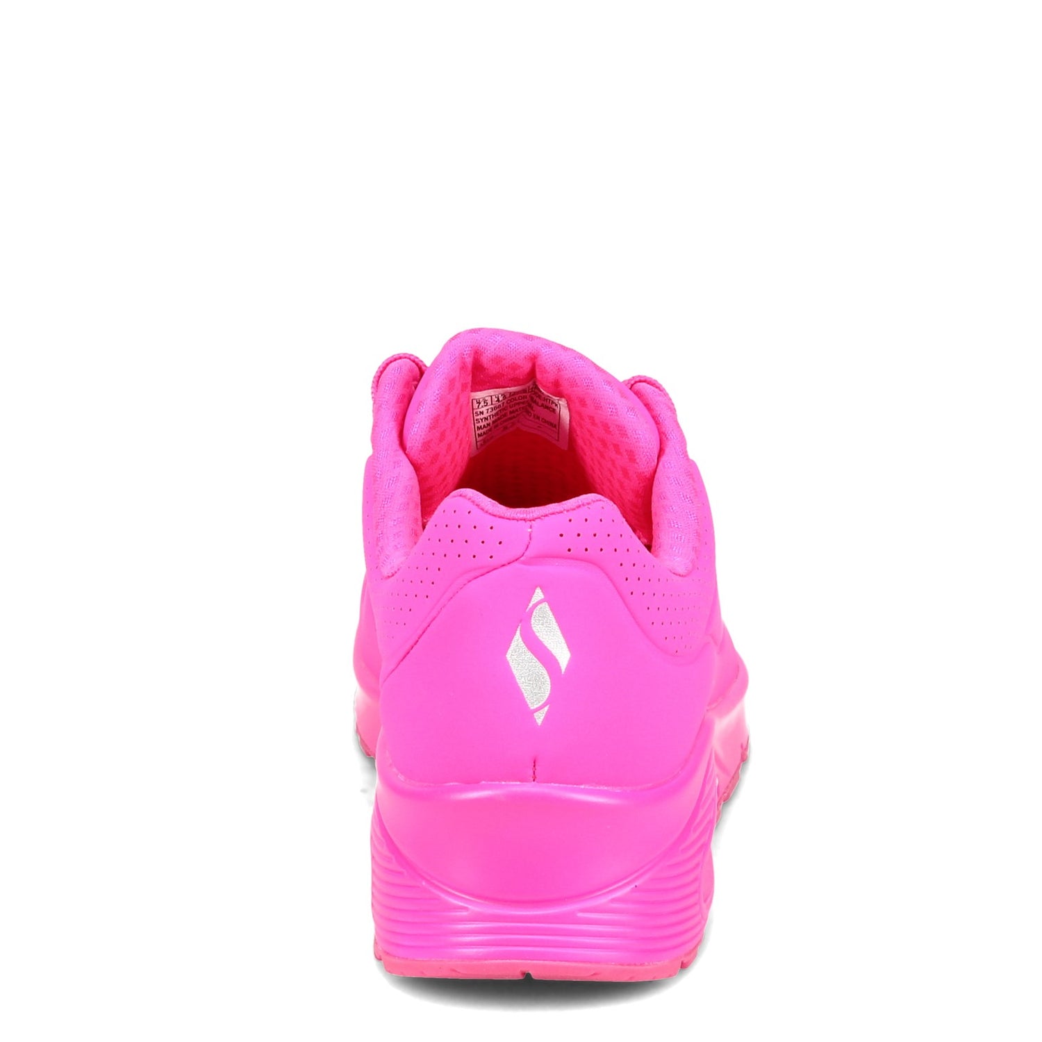 Peltz Shoes  Women's Skechers Street Uno - Neon Nights Sneaker - Wide Width Hot Pink 73667W-HTPK