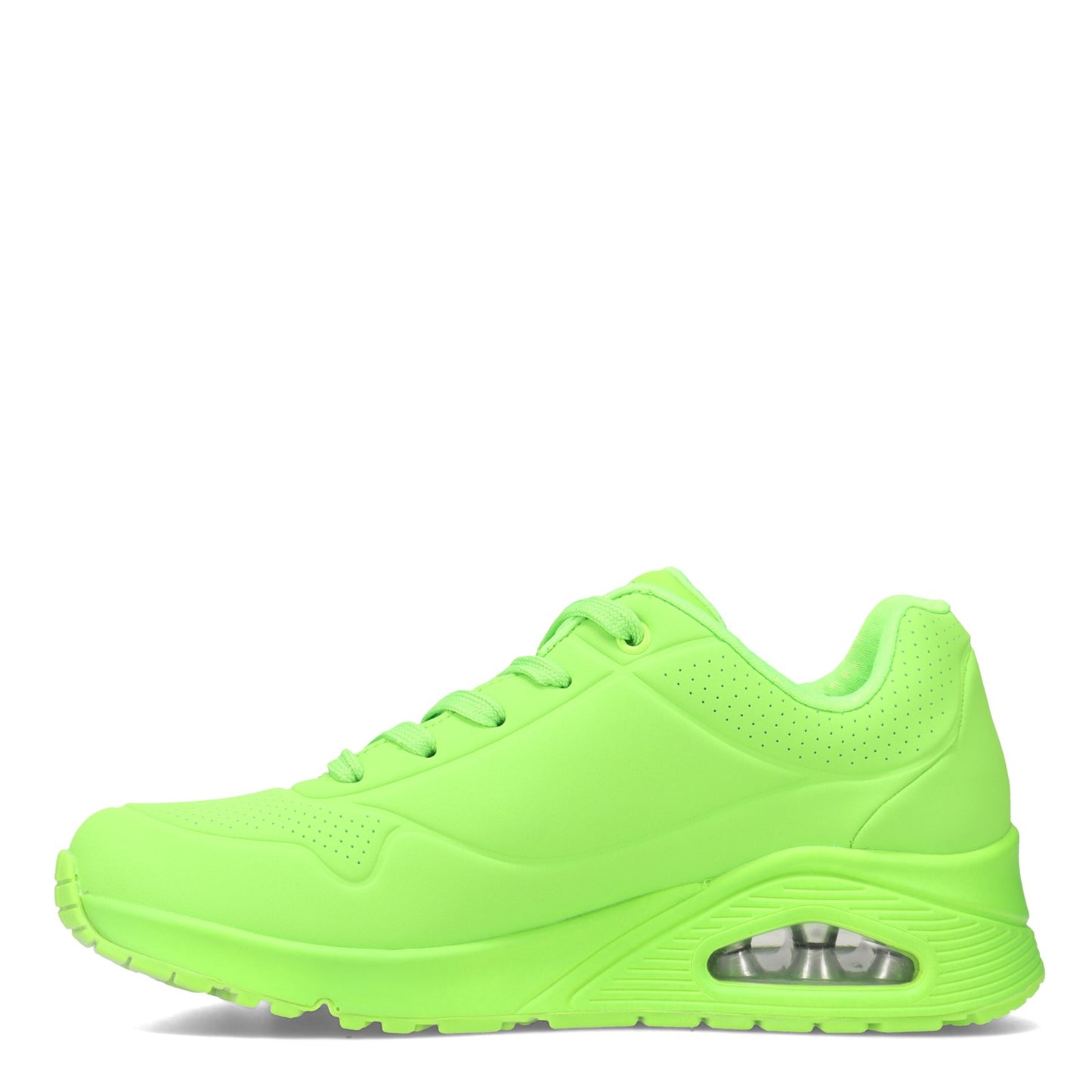 Peltz Shoes  Women's Skechers Street Uno - Neon Nights Sneaker - Wide Width Lemon/Green 73667W-LMGN