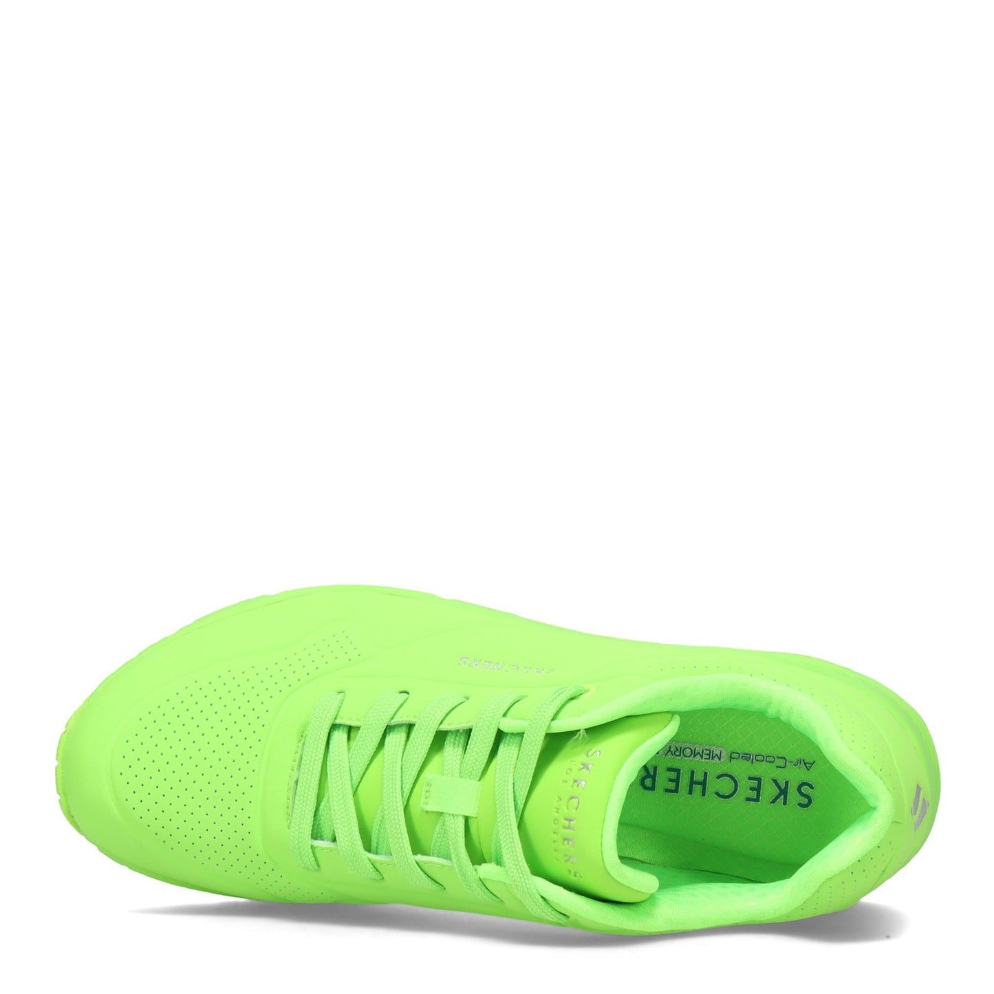 Peltz Shoes  Women's Skechers Street Uno - Neon Nights Sneaker - Wide Width Lemon/Green 73667W-LMGN