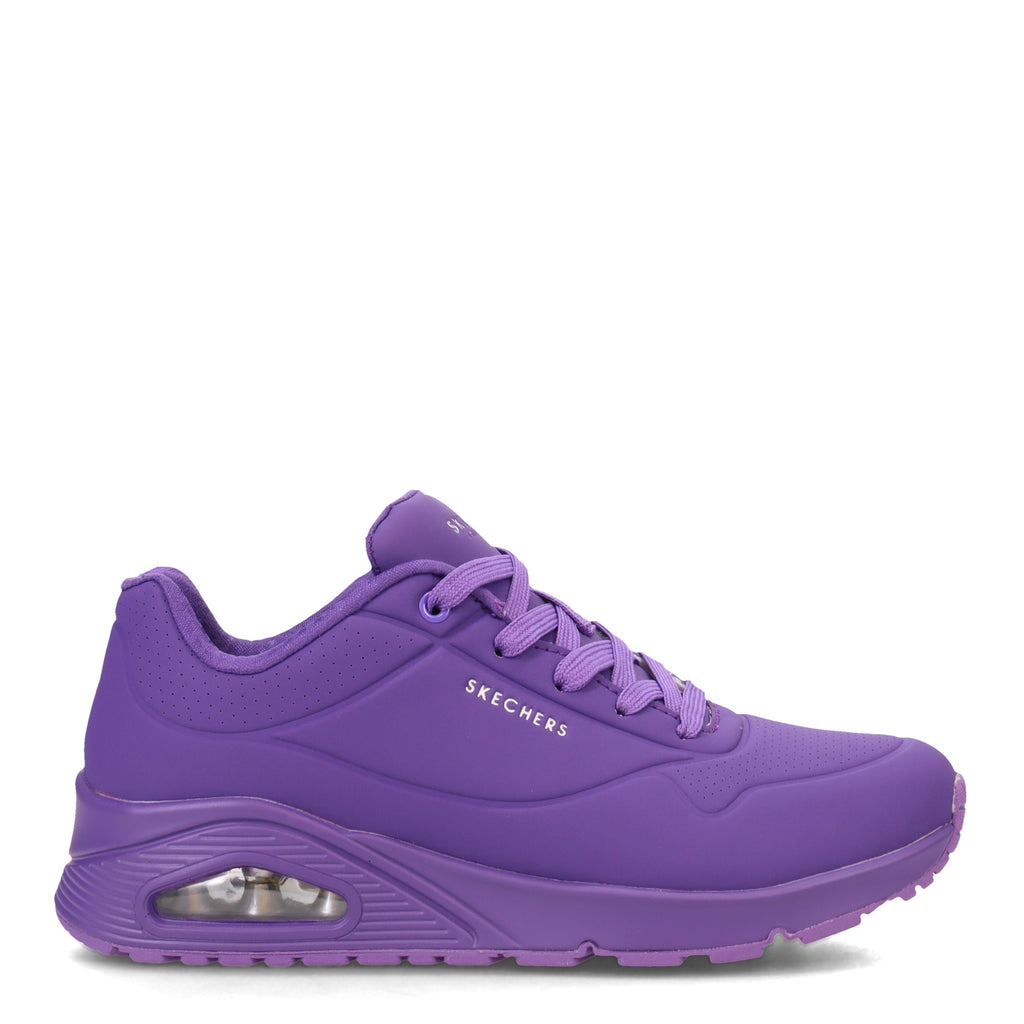 Women's Skechers Street Uno - Neon Nights Sneaker - Wide Width PURPLE 73667W-PUR