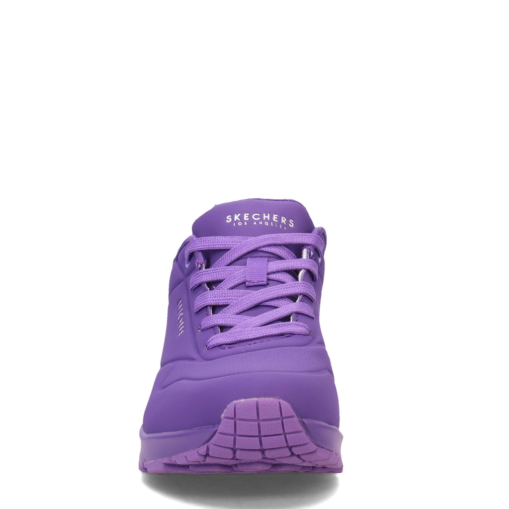 Women's Skechers Street Uno - Neon Nights Sneaker - Wide Width PURPLE 73667W-PUR
