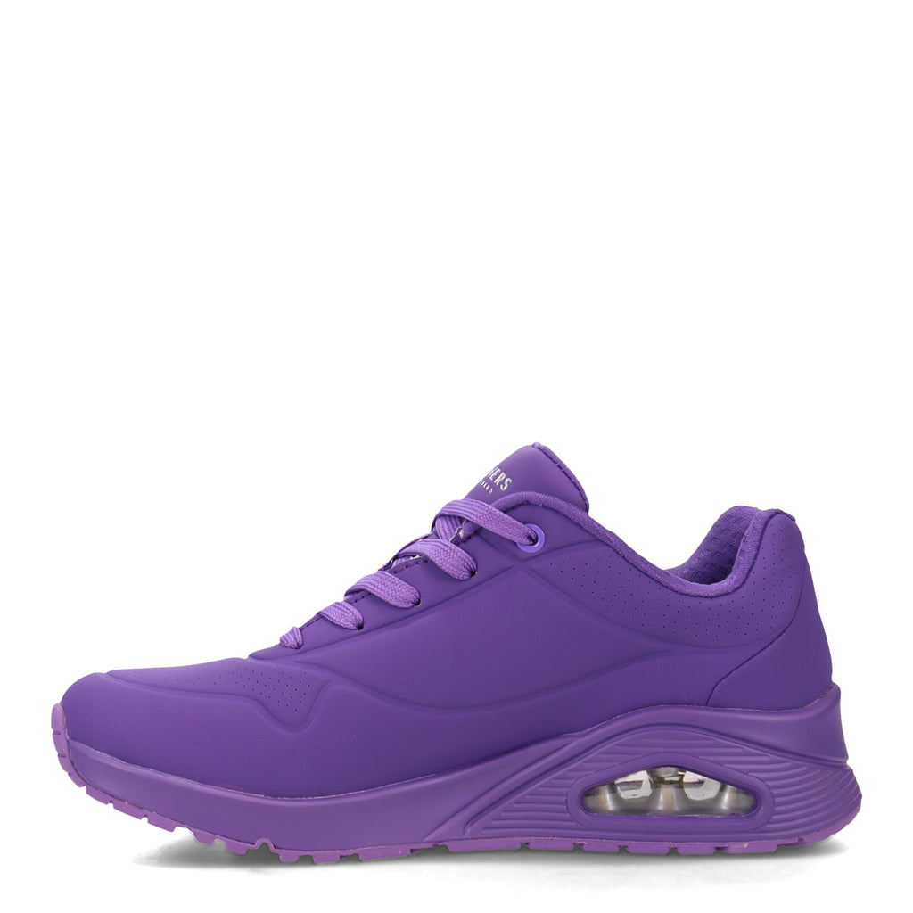 Women's Skechers Street Uno - Neon Nights Sneaker - Wide Width PURPLE 73667W-PUR