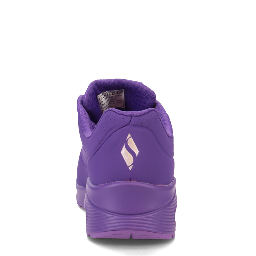Women's Skechers Street Uno - Neon Nights Sneaker - Wide Width PURPLE 73667W-PUR