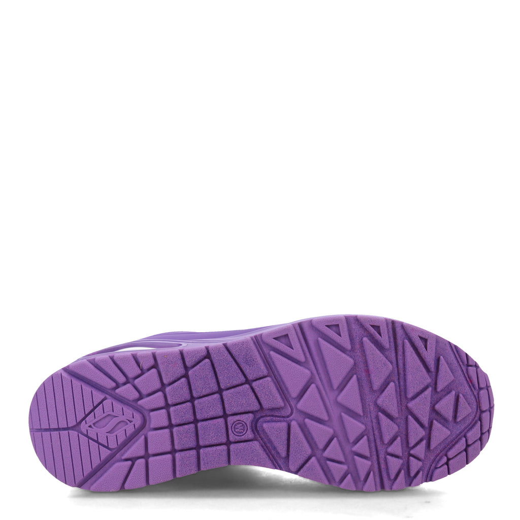 Women's Skechers Street Uno - Neon Nights Sneaker - Wide Width PURPLE 73667W-PUR